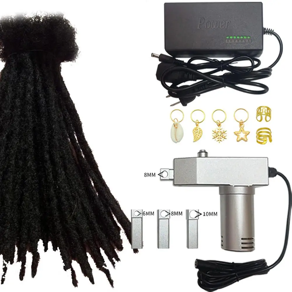 Electric Dreadlock Maker Machine Kit Braider Machine Kit for Locs Professional Barber Hairstyle Machine US EU UK Version