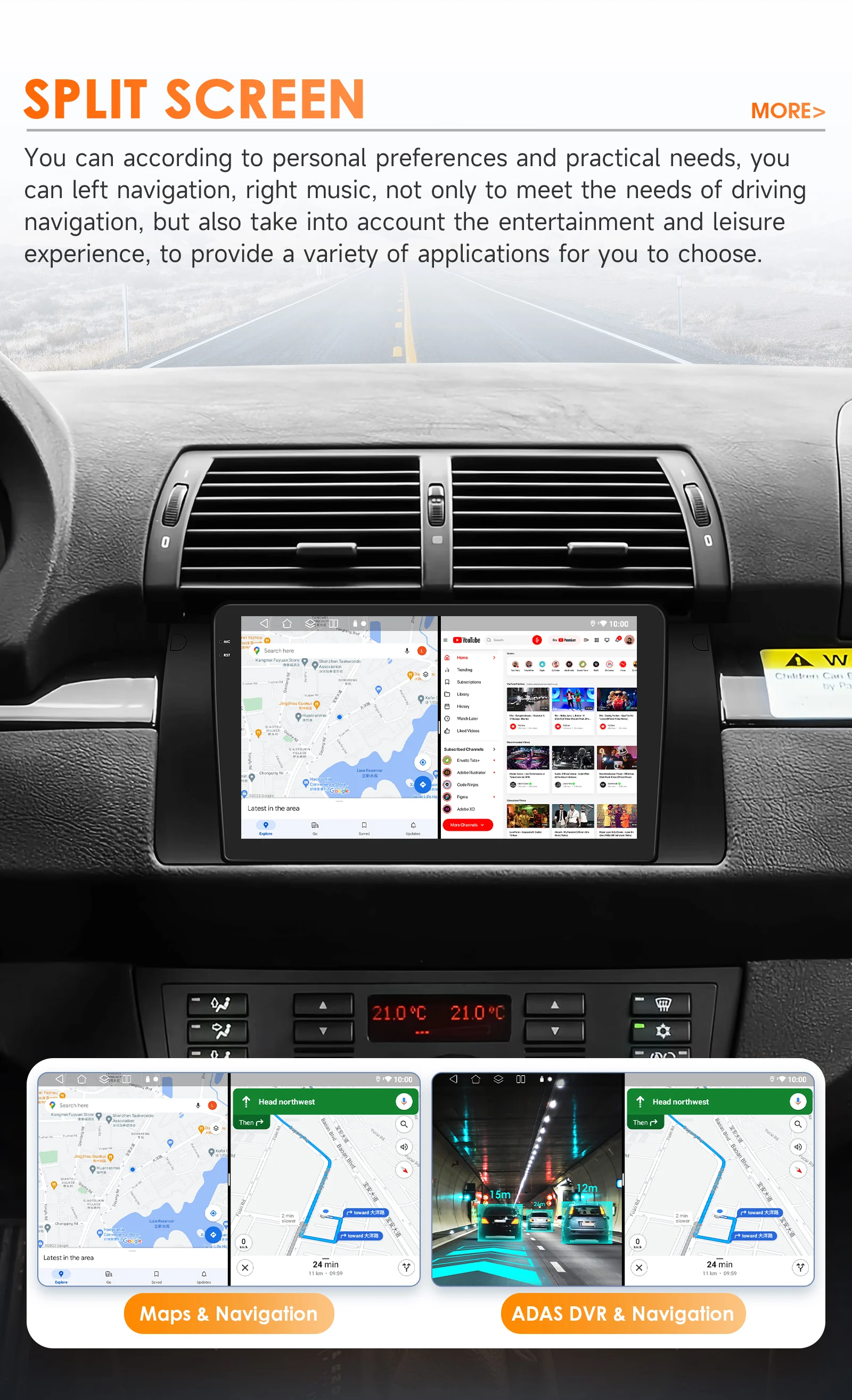Hizpo für Apple CarPlay Android Auto Radio für BMW 5er E39 X5 M5 1995–2003 Auto Multimedia QLED Bildschirm Stereo GPS Navi RDS – Detail 35
