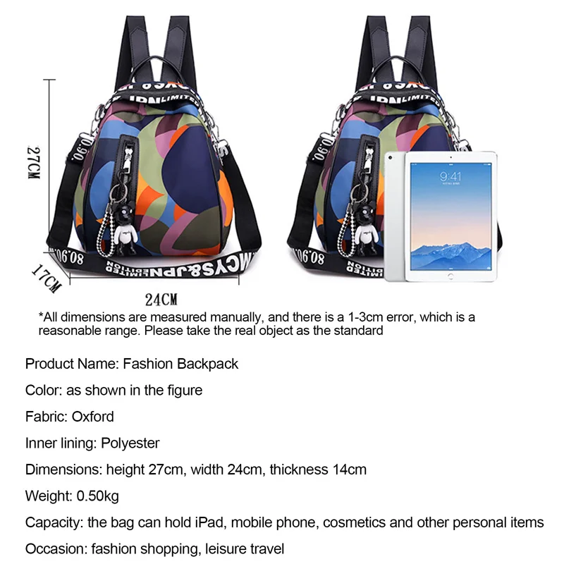 Womens backpack Multifunction Backpack Women Waterproof Oxford Bagpack Female Anti Theft Backpack Schoolbag Girls