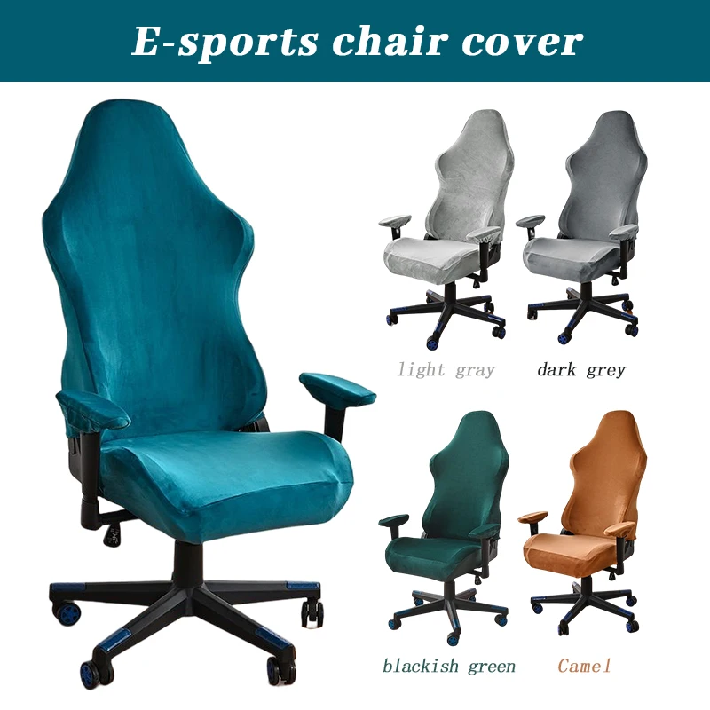 Winter Warm Velvet Gaming Chair Cover Elastic Slipcover Seat For