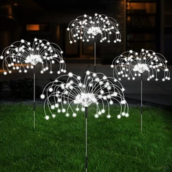 Solar Firework LED Stake Lights - Outdoor Garden & Patio Decor - 2Pcs (White)