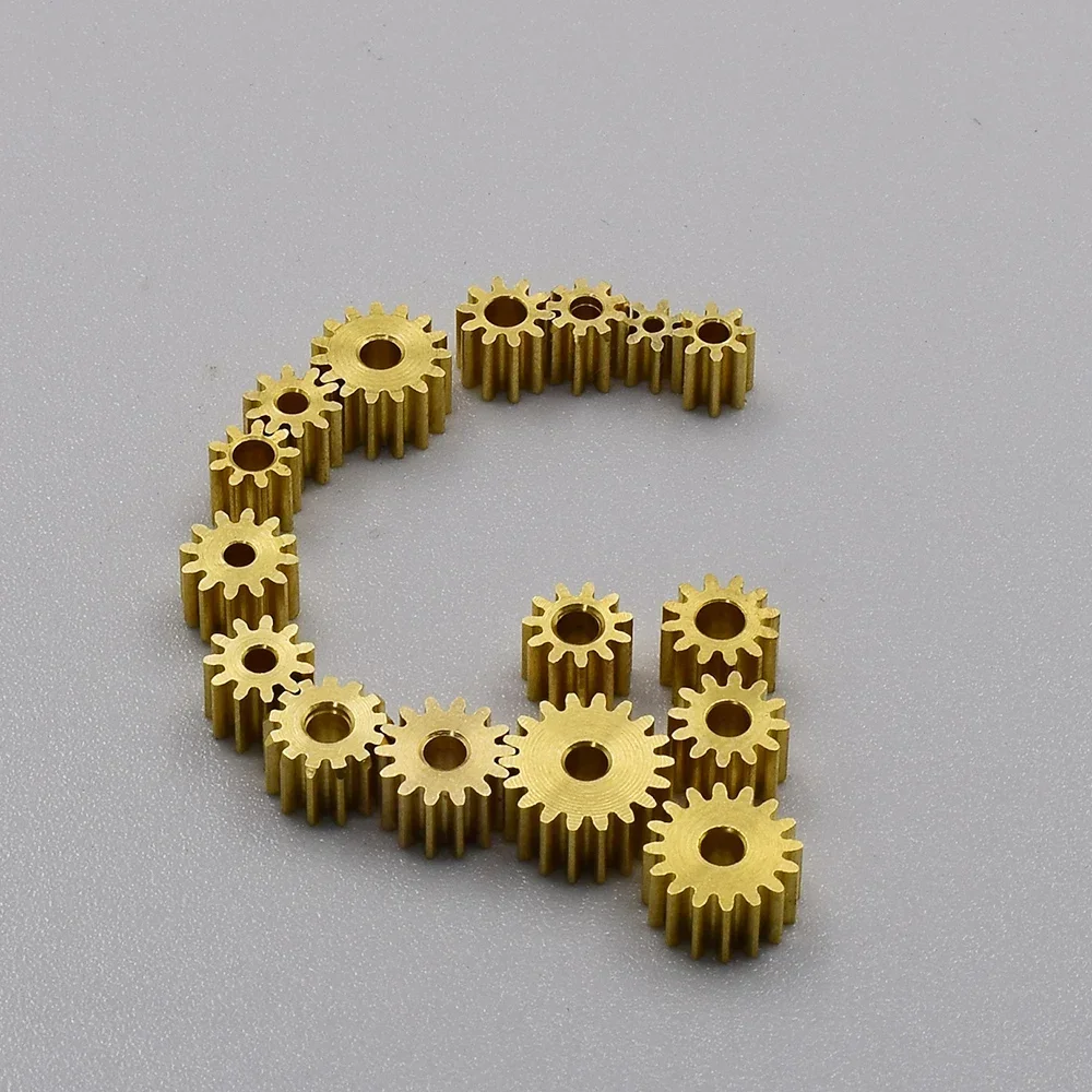 0.4M Modulus Brass Gear 7T/8T/9T/10T/11T/12T/13T/14T/15T/16T/18T Teeth Copper Metal Pinion Gear Fit 1mm 1.5mm 2mm Shaft Toy Car