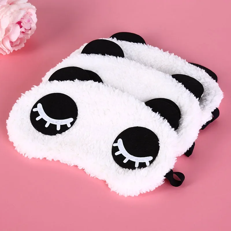 Eye Mask Health Care Tools Cute Face White Panda Eye Mask Eyeshade Shading Sleep Cotton Goggles 3 Styles