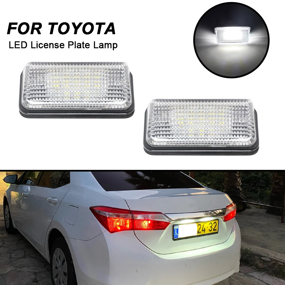 2PCSLEDLicensePlateLightForToyotaCorollaE150VersoAuris