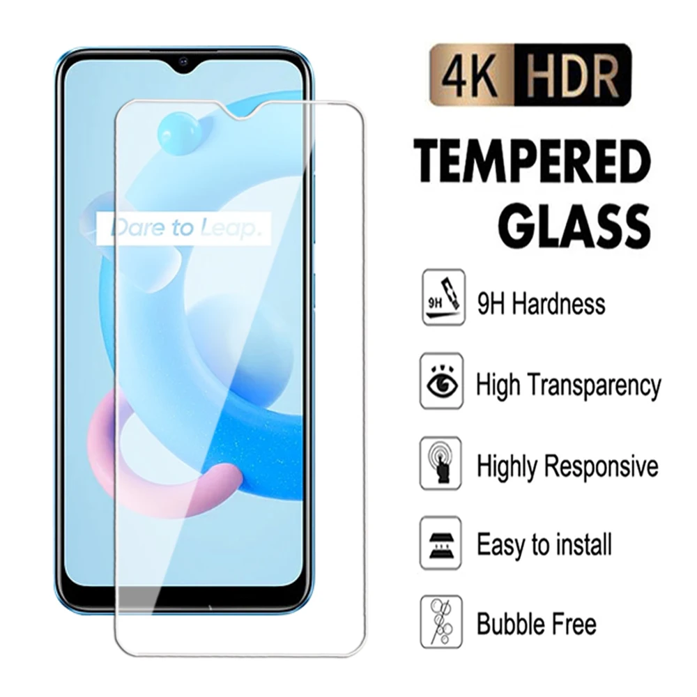 

Прозрачное закаленное стекло для Realme C20 C21 C25 C30 C31 C33 C35 C51 C53 C55, защита экрана Realme C30s C25s, защитная пленка