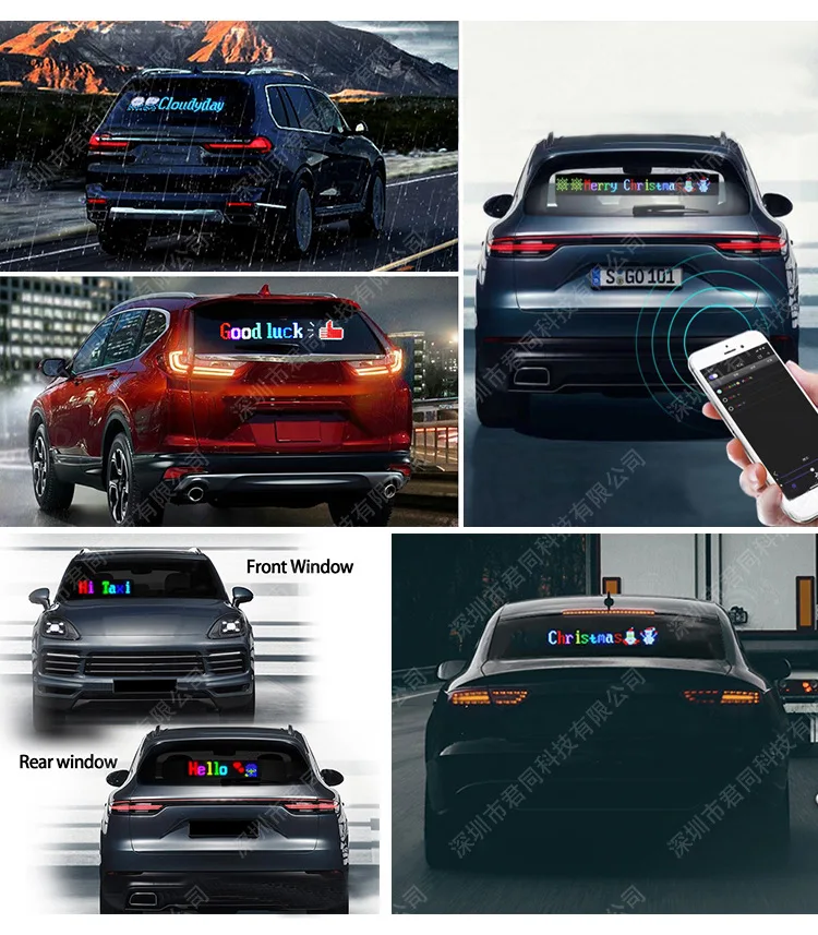 Description Picture 4 of itemUltra Thin And Flexible Usb Car Led Advertising Screen, Bluetooth Full-Color Electronic Soft Screen, Led Car Sign Display Screen