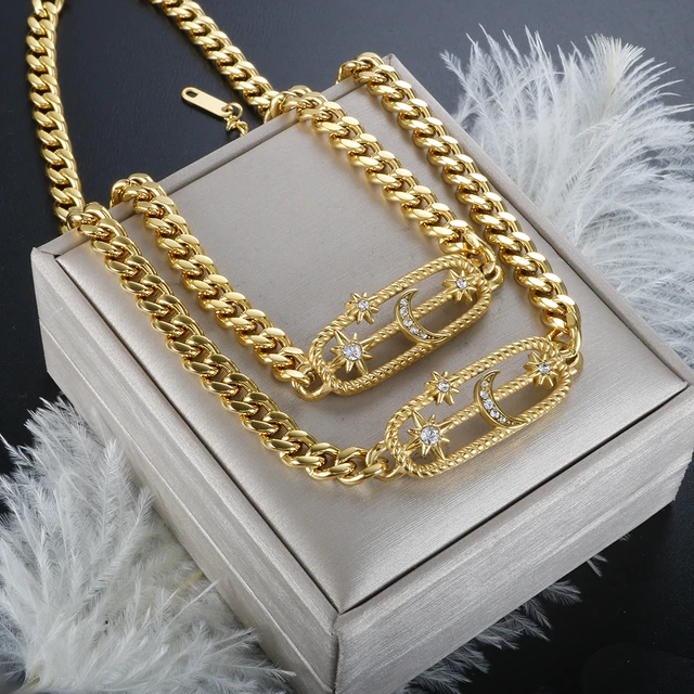 Chunky Gold Plated Simple Stainless Steel Necklace for Fashion Jewelry  Wearing - China Vogue Jewelry and Necklace price | Made-in-China.com