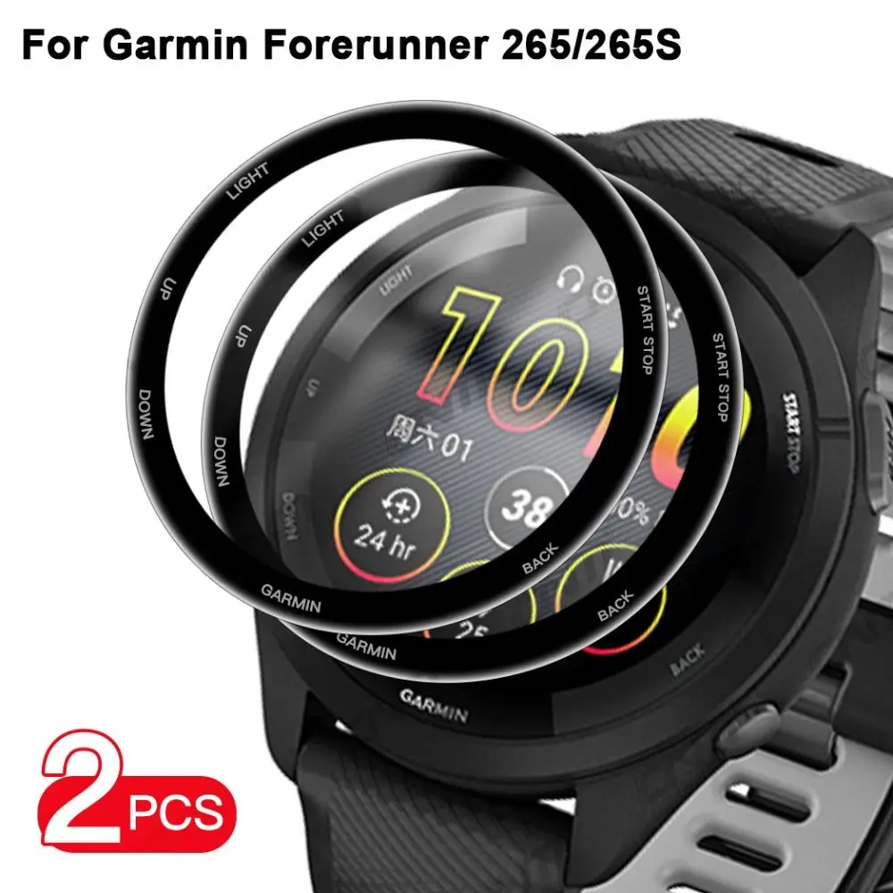

2Pcs New 3D Curved Edge HD Screen Protector Cover Protective Films For Garmin Forerunner 265/265S