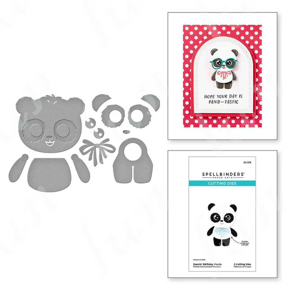 

Metal Cutting Dies New Arrival Dancin' Birthday Panda Scrapbooking Embossed Make Paper Card Album DIY Craft Decoration
