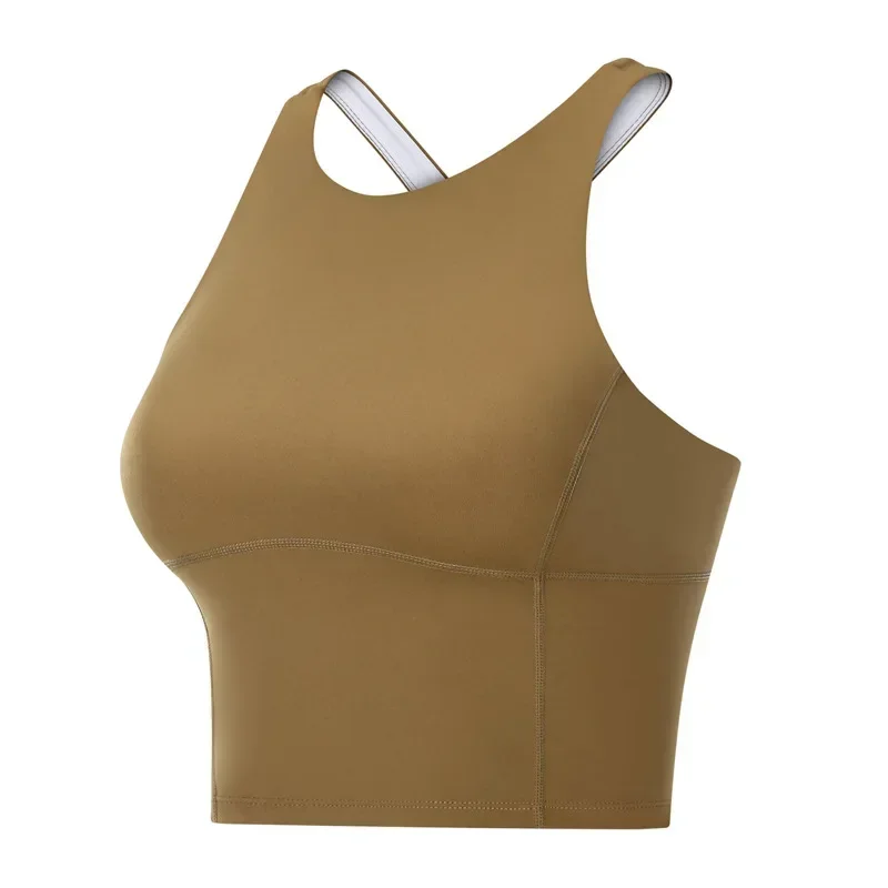 Comfy Cross Back Wide Strap Push-Up Sports Bra for Women - Shockproof Fitness Crop Top with Padded Support