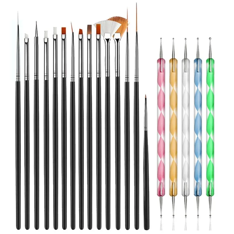 

20pcs Nail Art Painting Brushes for Manicure Set Nails Art Accessories Tools Kits Nail Supplies for Professionals Manicure Set