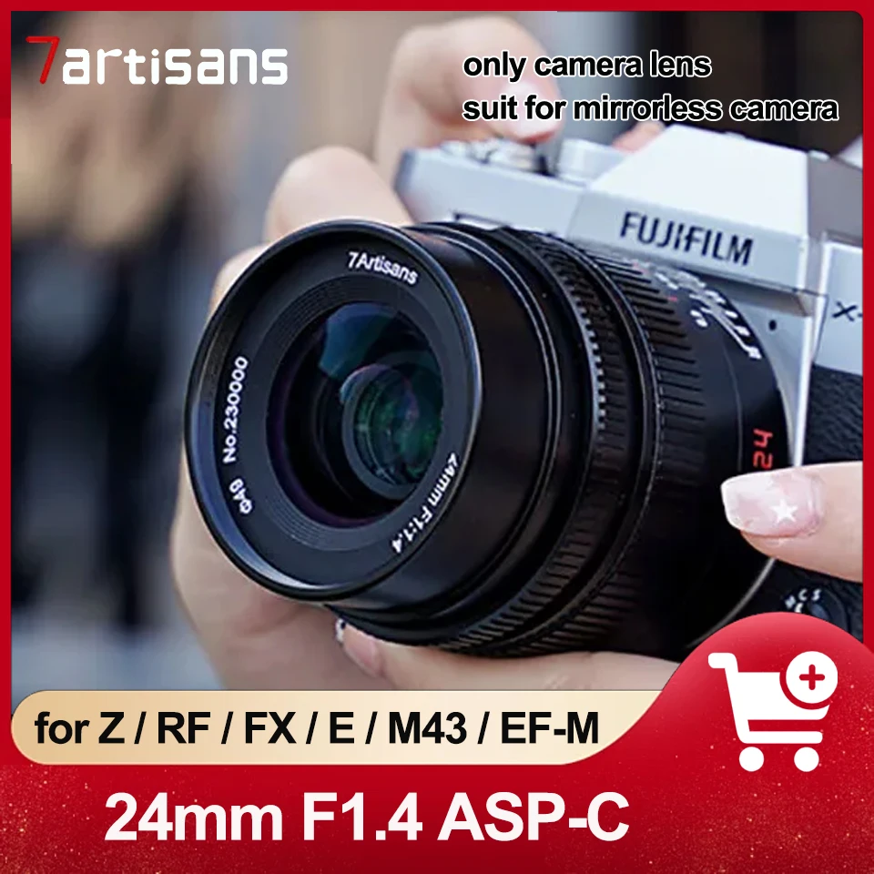 7 Artigiani 24Mm F1.4 Asp-C Lente Umanistica Ad Ampia Apertura Per Fuji X-T20 Nikon Z5 Canon R5 Sony A7Iii