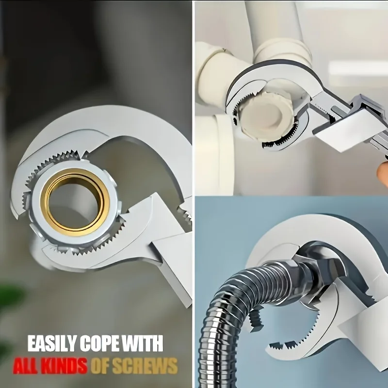 AIRAJ Adjustable Bathroom Wrench Opening Spanner Sink Pipe Wrench For Faucet Sewer Water Pipe Plumbing Faucet Wrench Repair Tool 2
