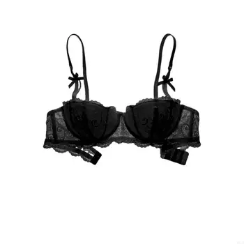 M6CD Women's Balconette Bra Lace Shelf Bra Underwire Padded Push Up Bras Brassiere 1