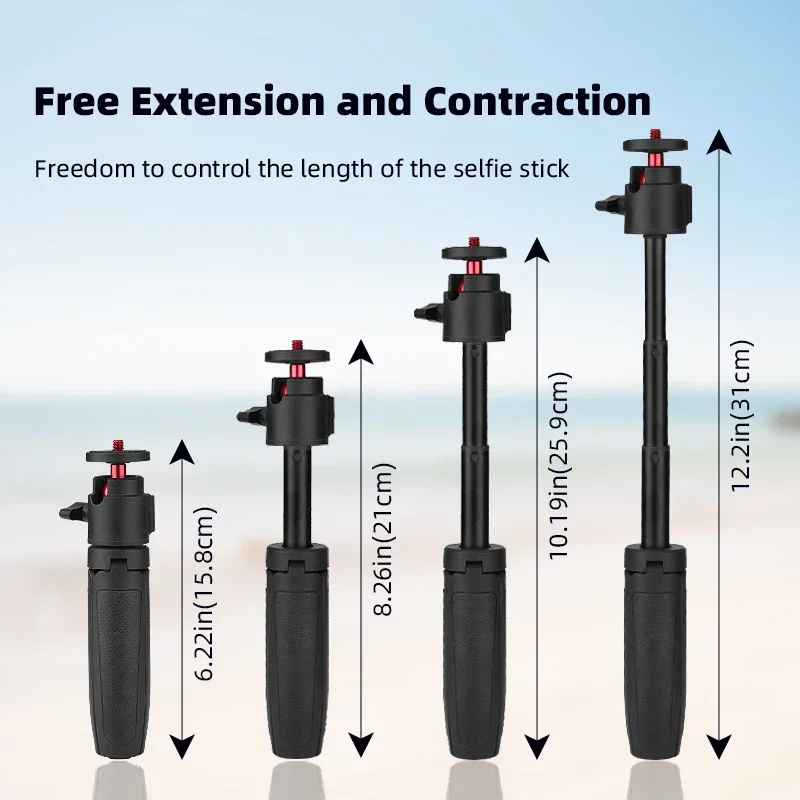 Versatile Selfie Stick Tripod with Extended Bracket Mount