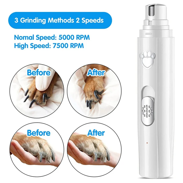 Electric Pet Nail Grinder with LED Light Cat Dog Nail Clippers USB Rechargeable Paws Nail Cutter Pet Grooming Trimmer Supplies 6