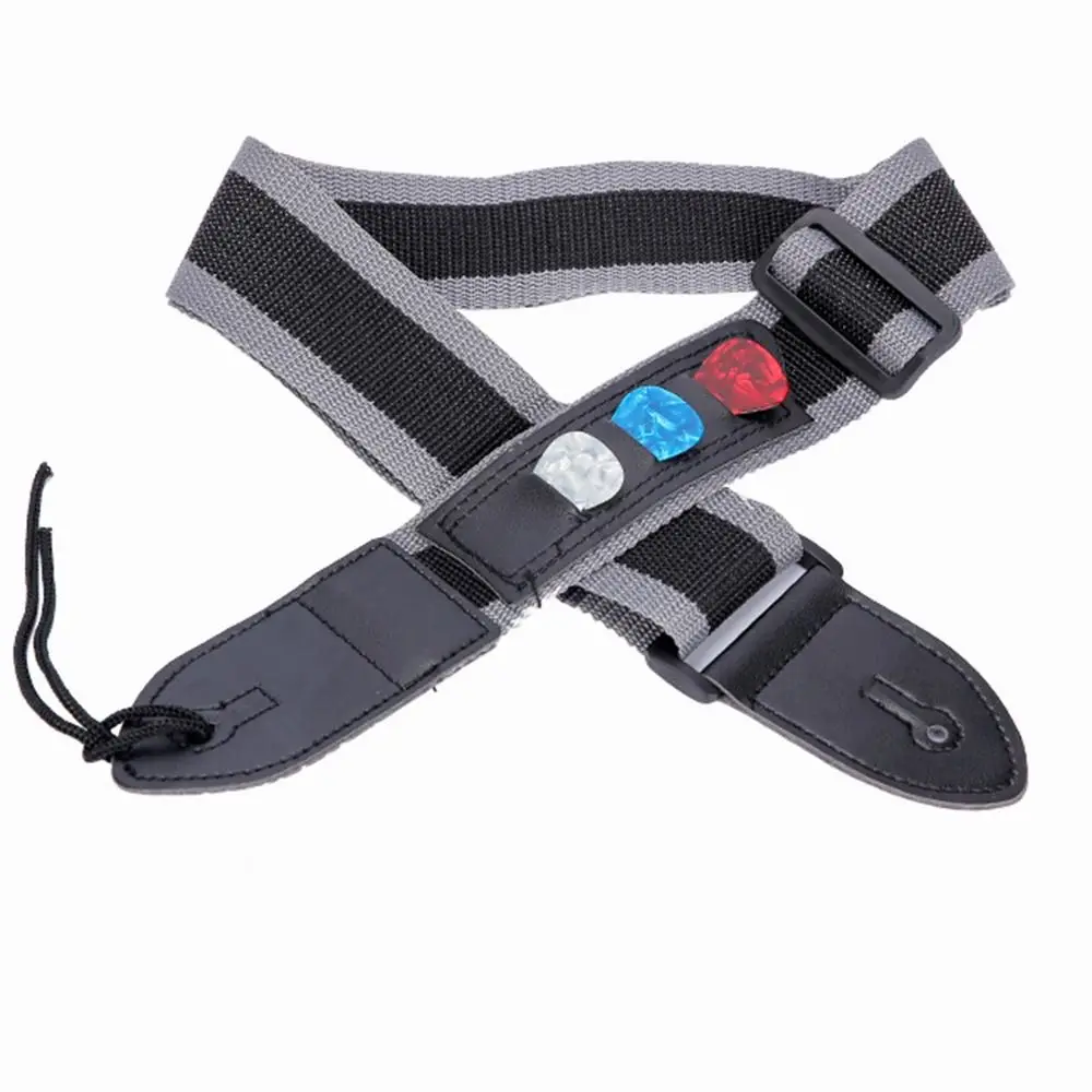 

PU Leather Guitar Strap Set Soft Straps Adjustable Bass Shoulder Strap 10 Guitar Picks Strap Button Ukulele Neck Strap Kit