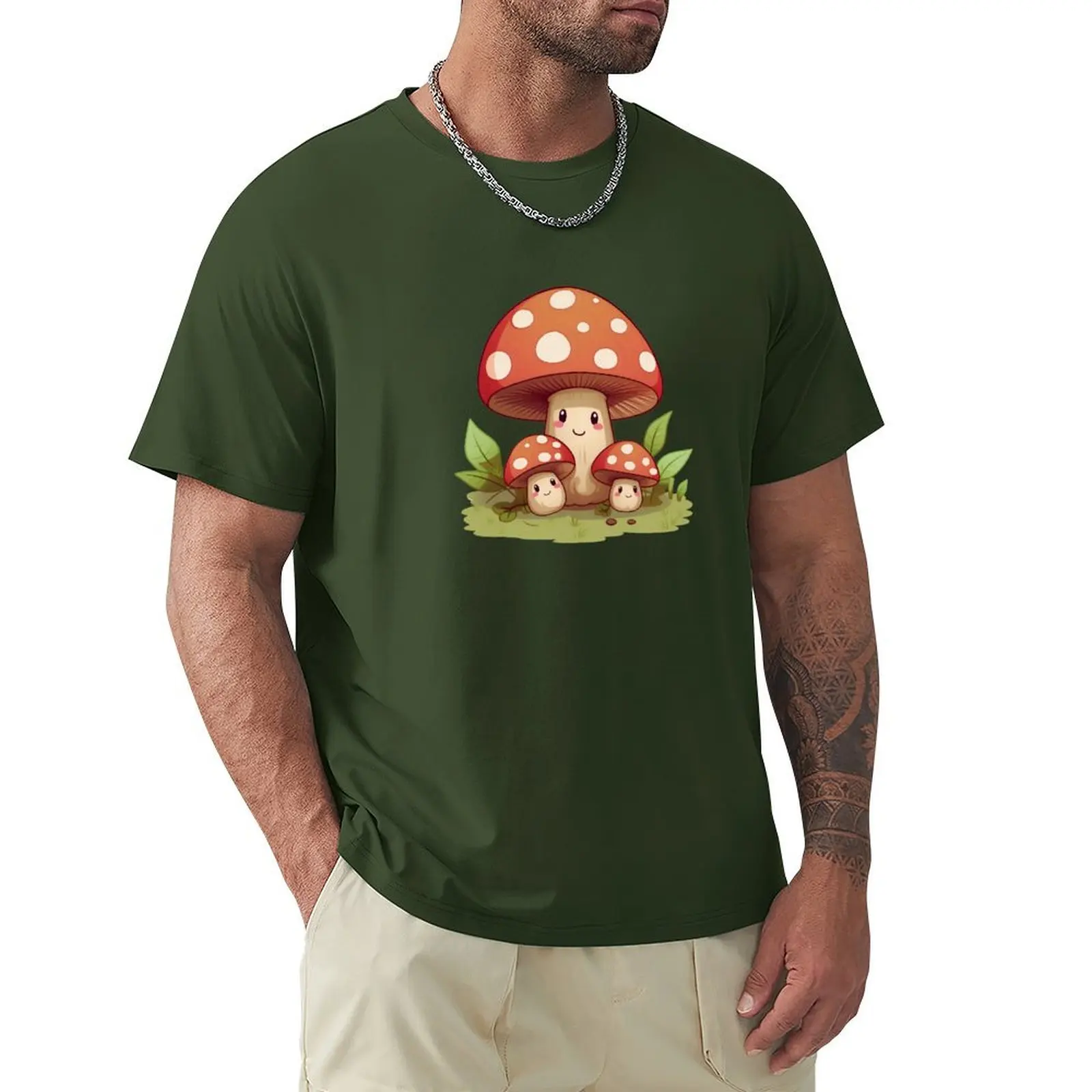 

Fly agaric family T-Shirt graphics anime summer tops mens graphic t-shirts big and tall