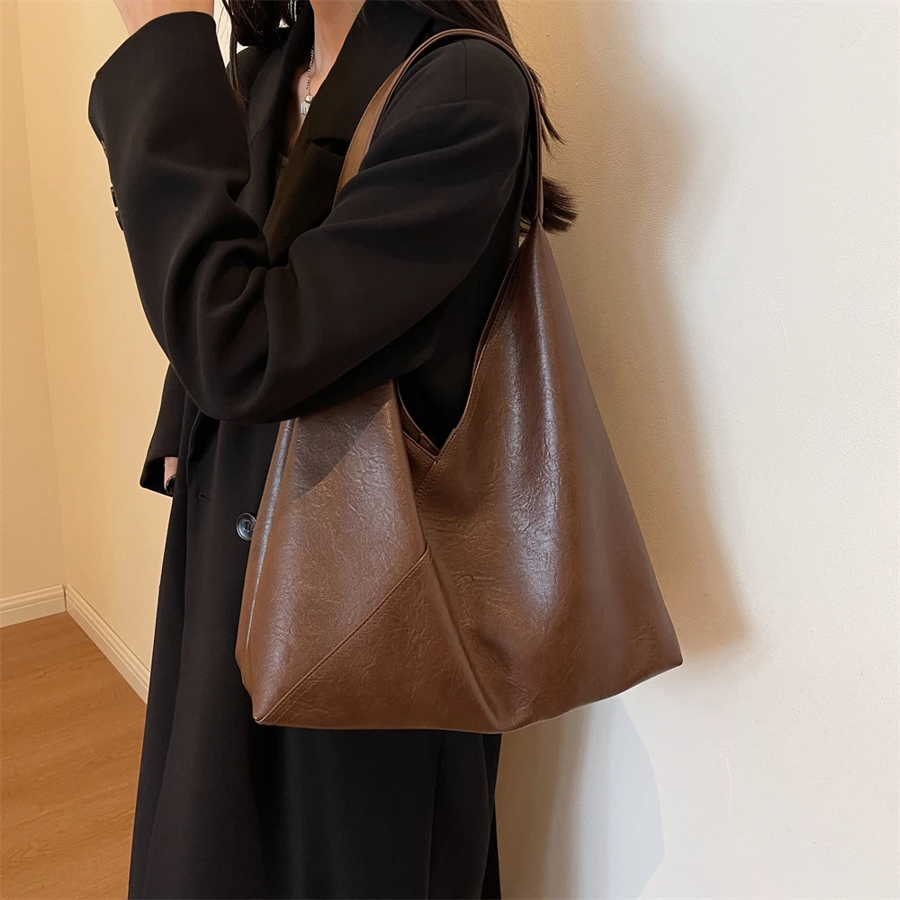 Retro 2-in-1 Shoulder Bag - Large Capacity PU Leather Tote for Women