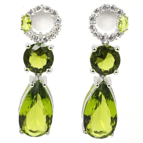 Customized 925 SOLID STERLING SILVER Earrings London Blue Topaz Citrine Peridot Purple Amethyst Swiss Blue Topaz Tourmaline Whit
