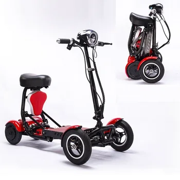 Disabled 4 wheel dual motor electric folding mobility scooter Elderly adult handicap mobility electric scooter 1