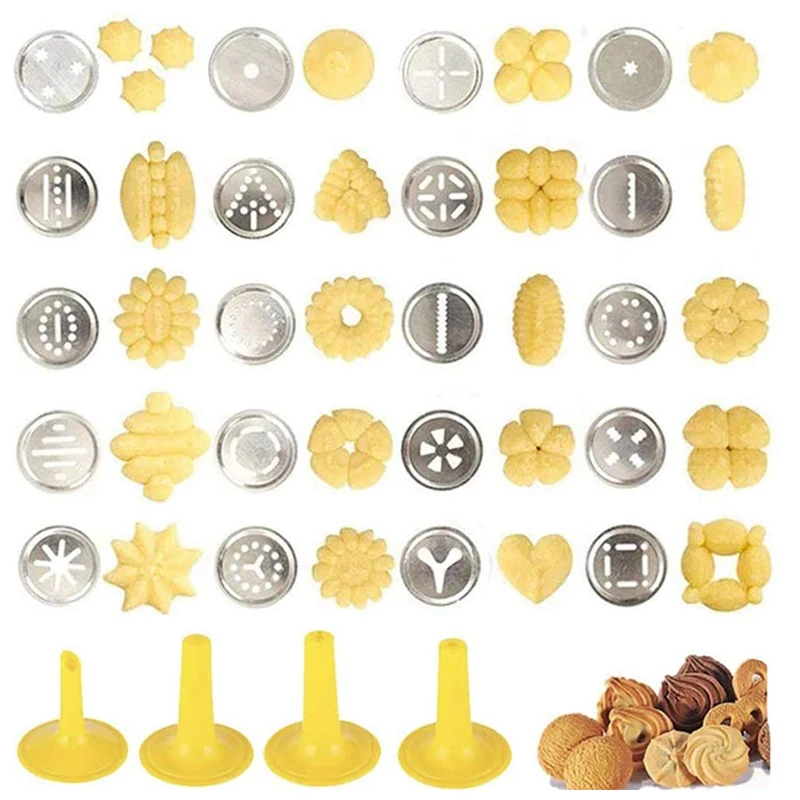 Christmas Spritz Cookie Press Gun and Icing Set Alloy Churro Maker Cookie Maker With 20 Discs 4 Pastry Tip Biscuit Mold Tool 063