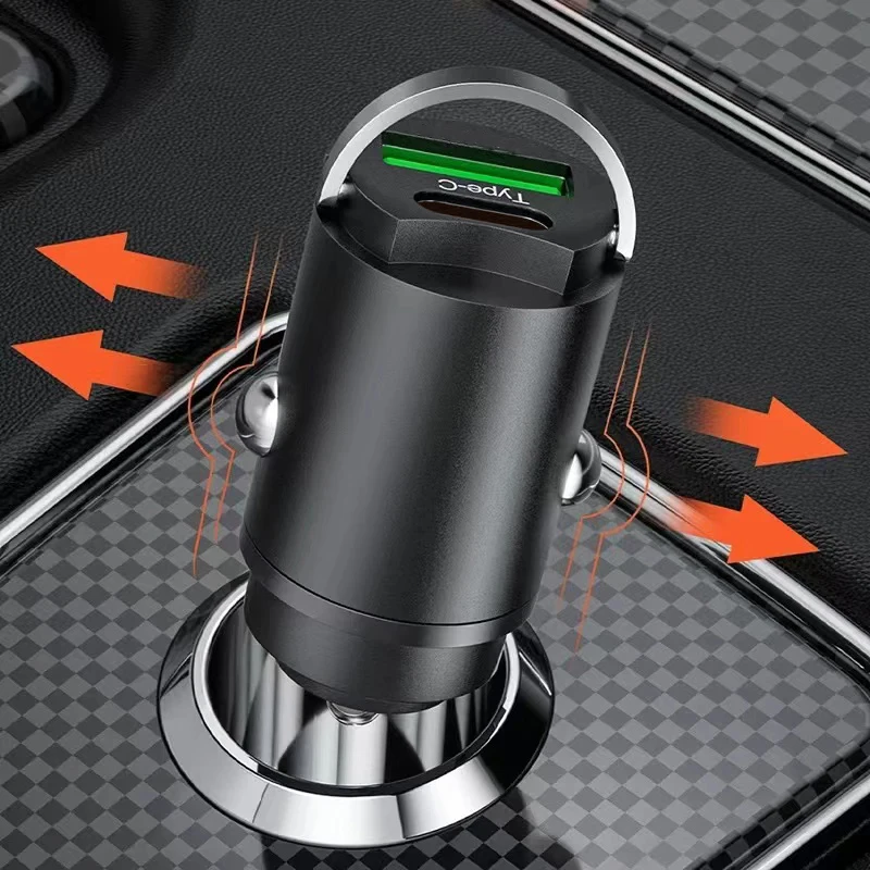 Caricabatterie da auto mini 100W QC 3.0 PD con ricarica rapida USB Type C per iPhone Samsung Xiaomi Huawei - Image 2