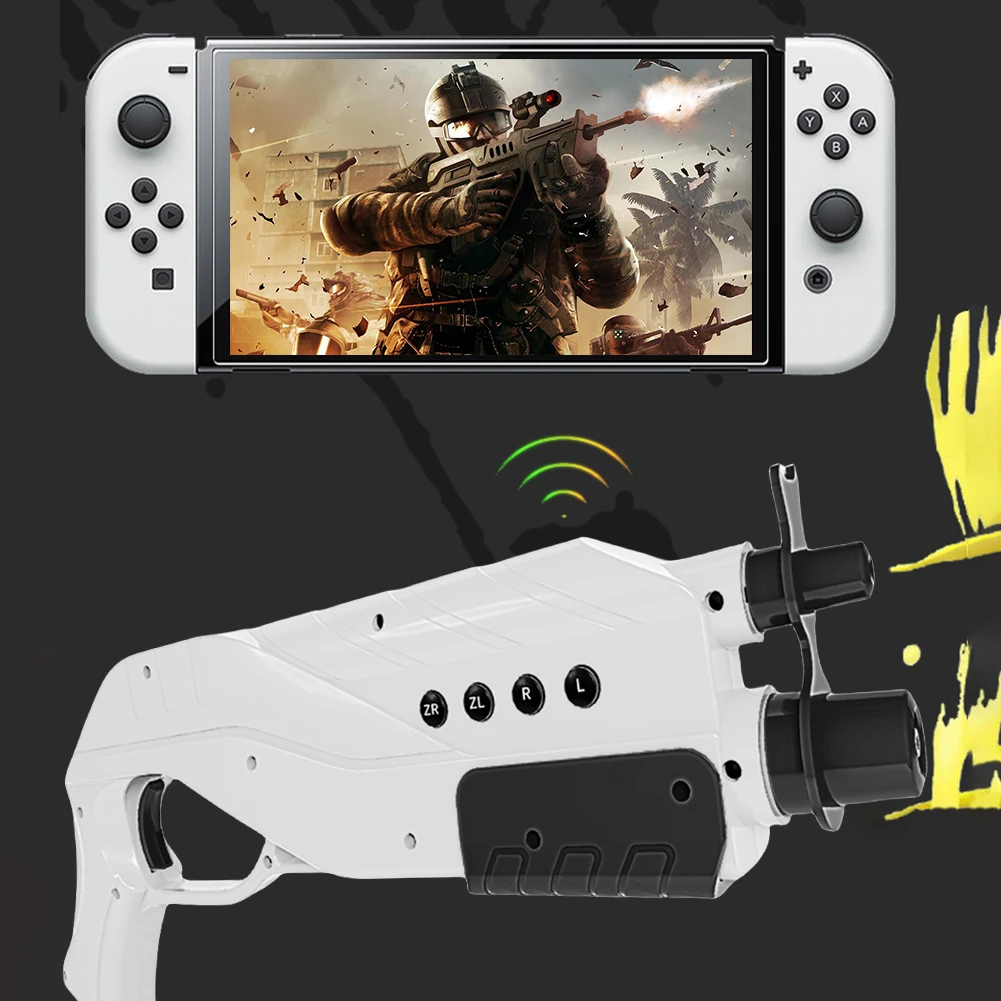 Hand Grip Motion Controller Game Gun Controller Bluetooth-compatible Shooter Hunting Games for Nintendo Switch for Splatoon