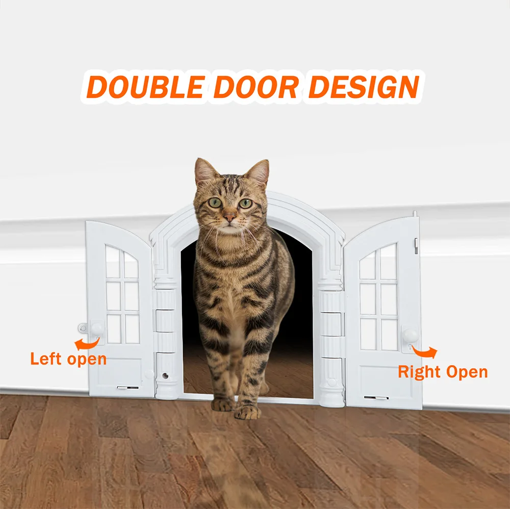 Cat Door For Windows Stylish No-Flap Exterior Door For Pet Cats Interior Indoor Cats Dogs Kitte Bathroom Basement