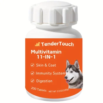Dog and Cats Multivitamin - 200 Tablets - Dog and Cats Vitamins and Supplements, Senior & Puppy Multivitamin for Dogs 1