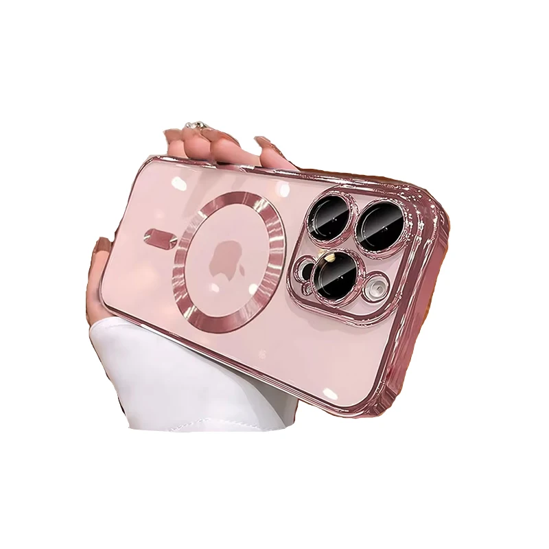 Premium Desert Gold MagSafe Phone Case - Clear Magnetic Lens Protection & Soft Cover Design