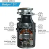 3/4 HP Continuous Feed Food Residue Processor Power Series Black & Plumbing-Equipment & Garbage Disposal Power Cord Kit Kitchen 2