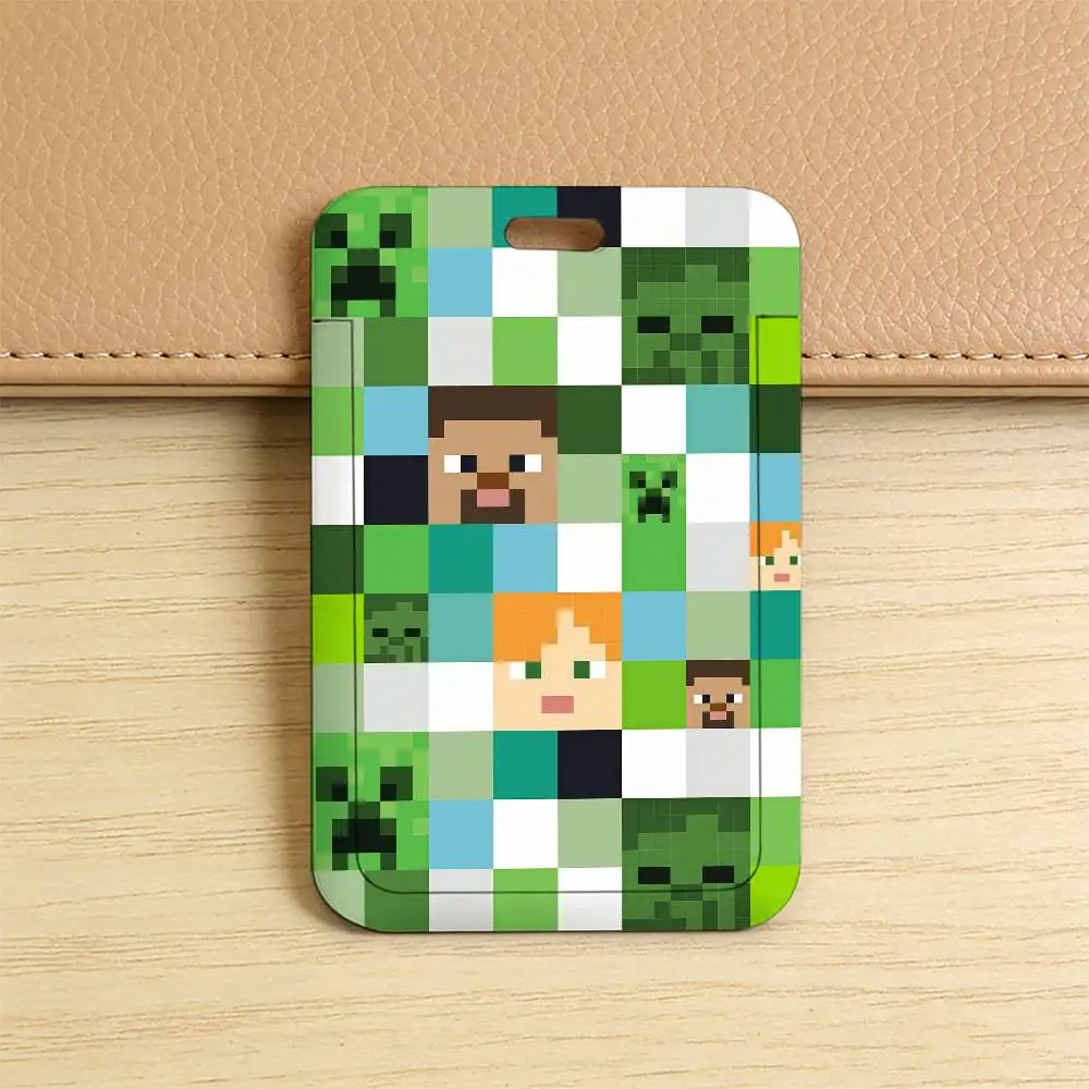 Klassisches Spiel M-Minecraft-ES Transparenter Kartenhalter Mitarbeiter-Plastik-Schiebeabdeckung Schlüsselband Arbeits-Geschäfts-ID-Tasche Bus – Detail 16