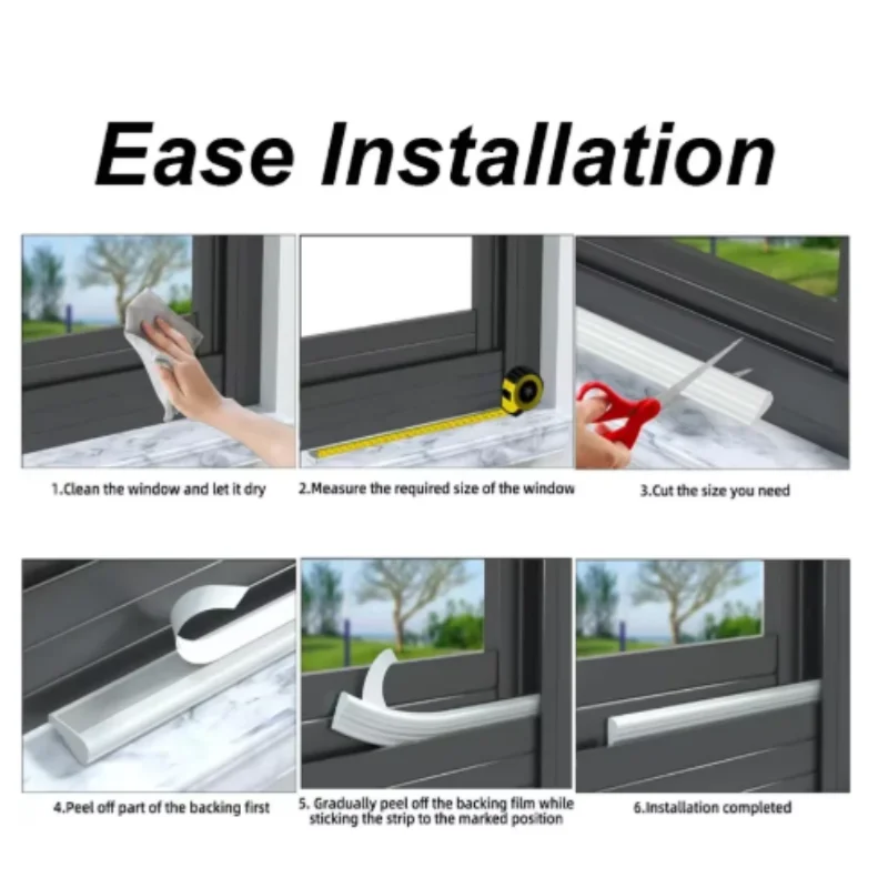 White Cladding Weather Stripping Seal Strip - Door and Window Noise Blocker and Gap Filler Foam Tape