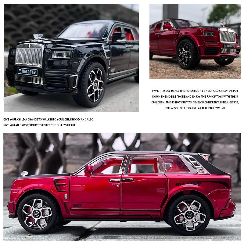 1:24 Rolls Royce Cullinan Masory SUV Alloy Luxy Car Model Diecasts Metal Toy Car Model Simulation Sound and Light Childrens Gift 6