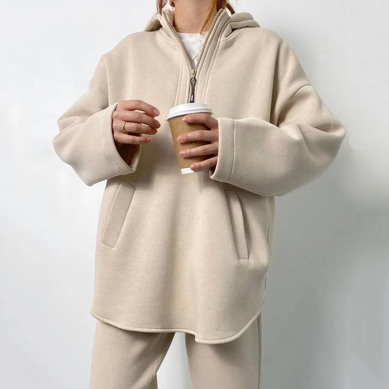 2023 Spring and Autumn New Women's Fashion Zipper Hooded Casual Suit Two-piece Set Ensemble Femme 2 Pièces Été steve reid ensemble daxaar recorded in africa 1 cd