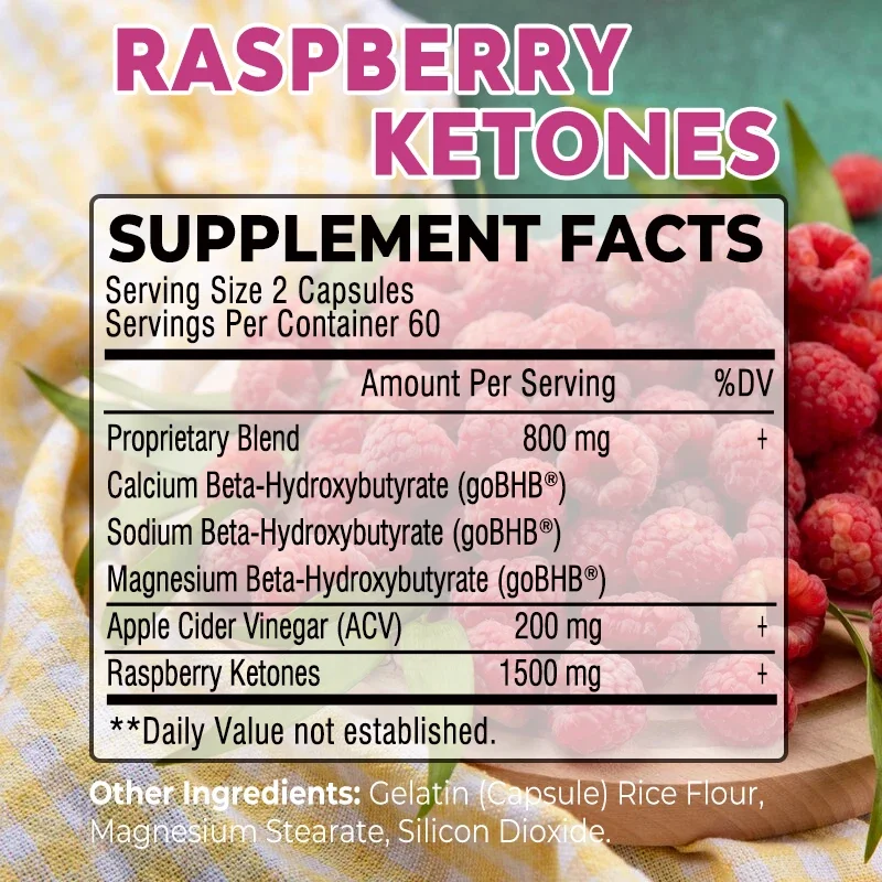Raspberry Ketones-Supports Healthy Weight Management, Antioxidants, Boosts Energy Levels, Increases Satiety