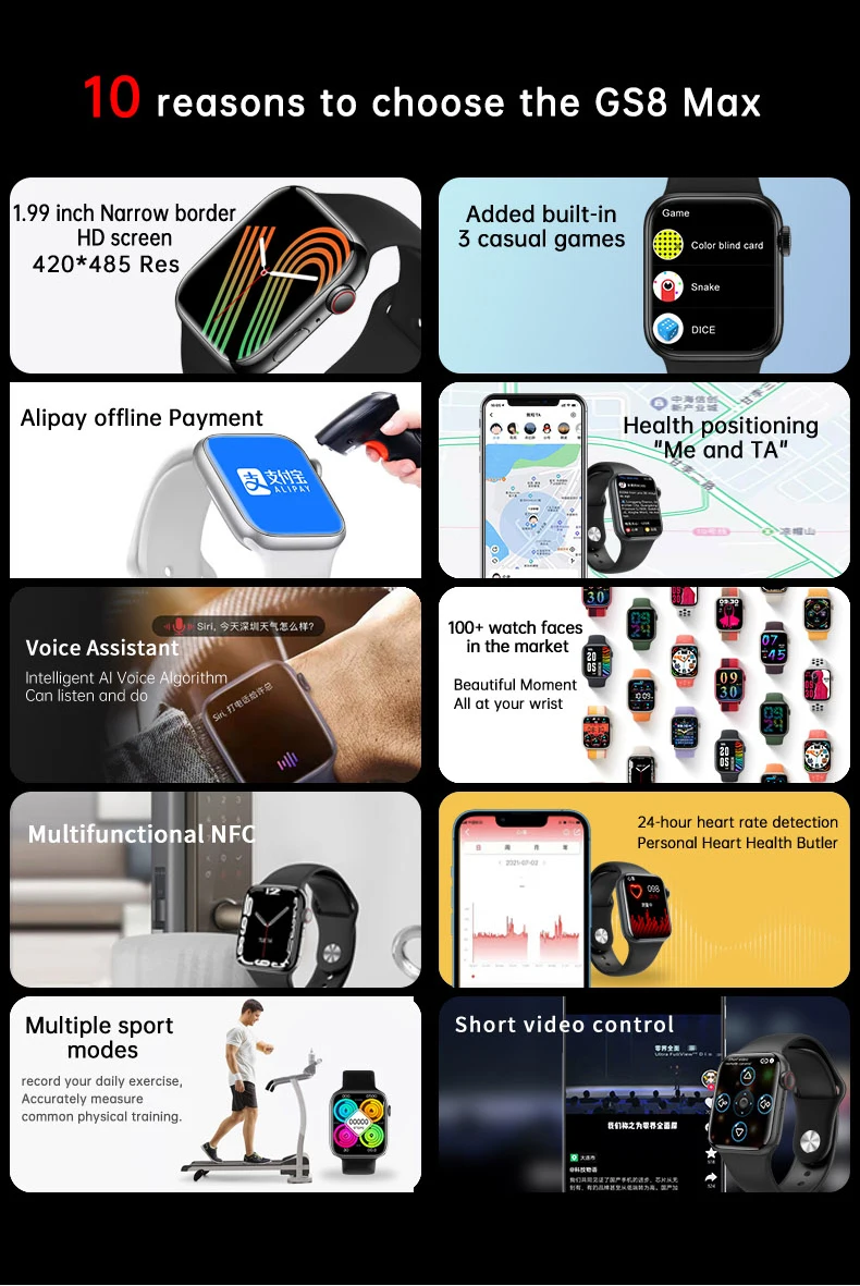 GS8 Max Smart Watch With Bluetooth Call