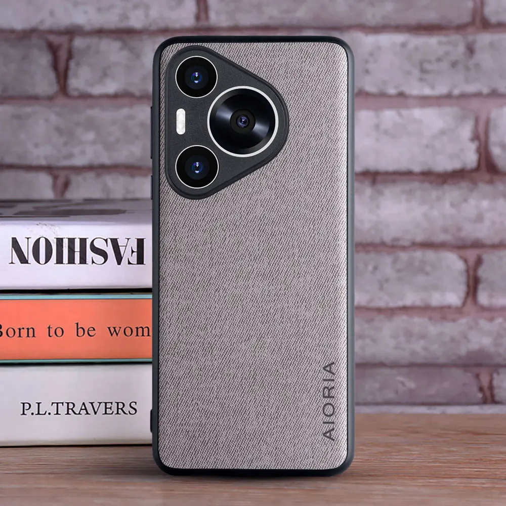 Fashion Textile Leather Case - Soft TPU & Hard PC 3-in-1 Material