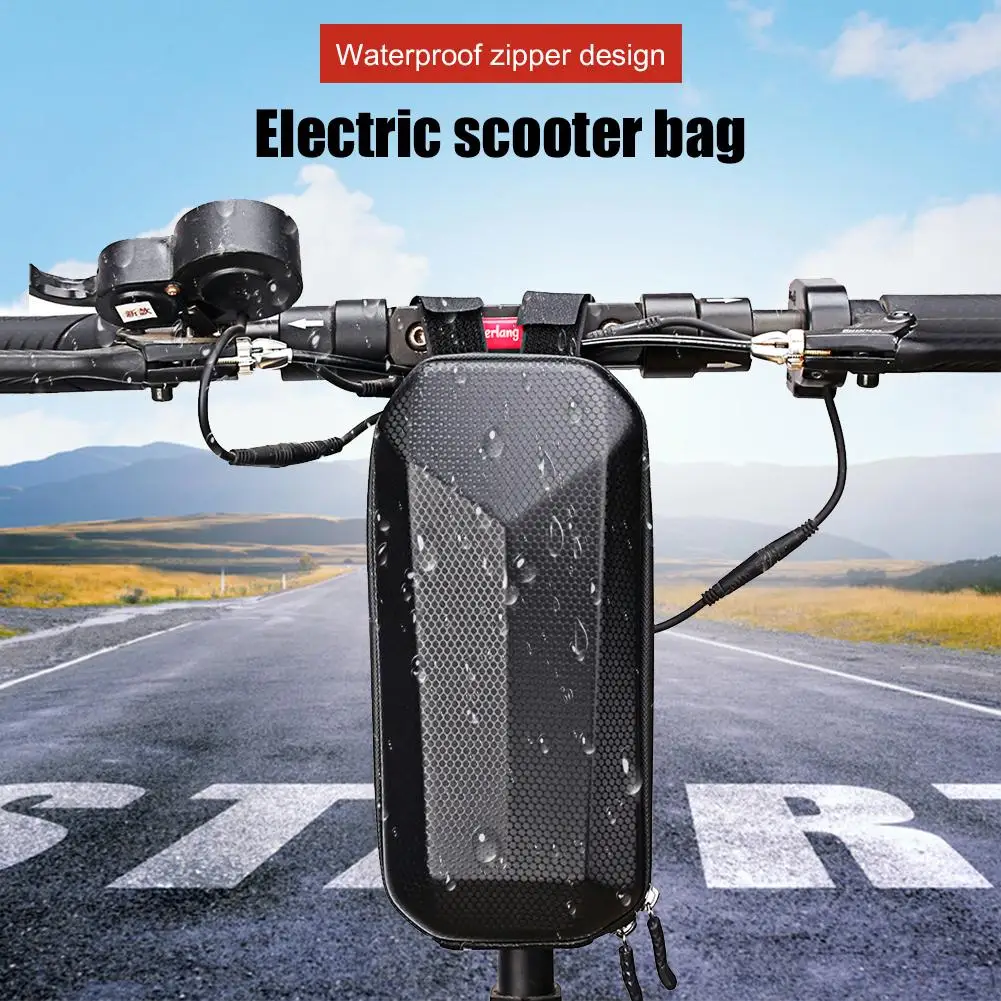 Bike Bag 2L /5L Electric Scooter Front Bag Waterproof Folding EVA Hard Shell Bags Bicycle Handlebar Hanging Bag Storage Accessories
