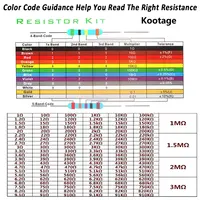 300/600pcs 1% Resistor Set Resistance 1/4W Metal Film Resistors Kit 10Ohm ~1M Ohm 30Values Electronic Components Kit - Image 2