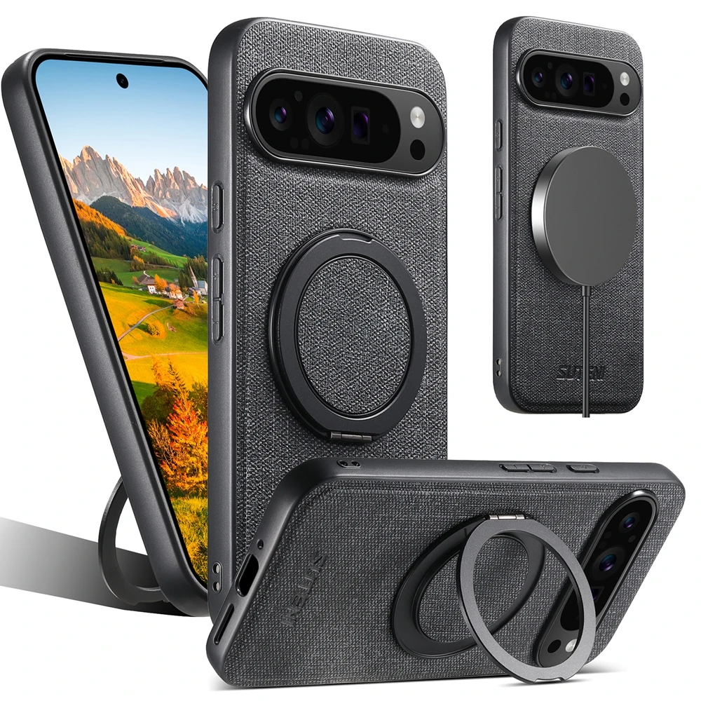 Magnetic Magsafe Phone Case with Ring Bracket and Bumper Shell