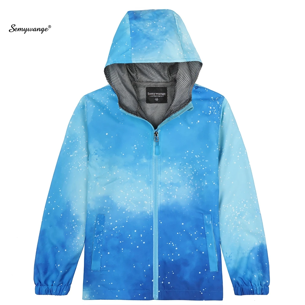 Semywange Girls Boys Waterproof Hooded Fleece Lined Hiking Jackets Kids Track Rain Coat Child Outfit Tops Windbreaker 5-14Y 3