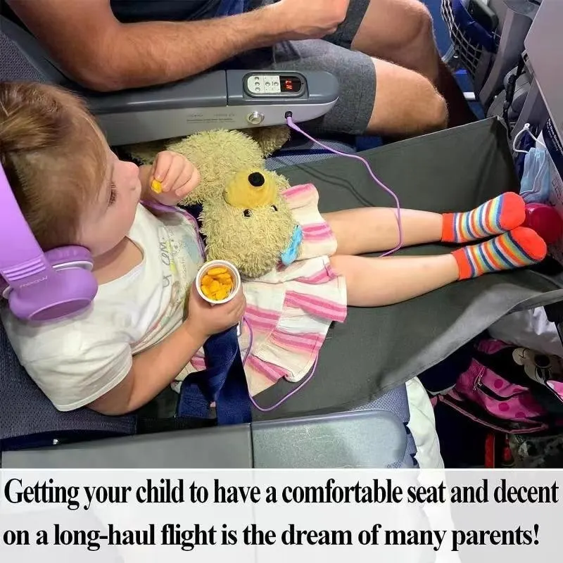 Airplane Footrest For Kids Toddler Travel Bed Airplane Foot Hammock For Baby Anti-Slip Design Christmas Halloween Gift airplane foot rest