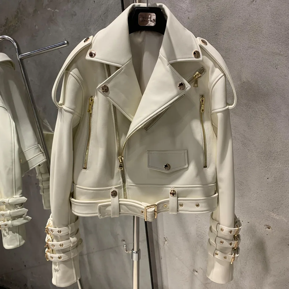 Belt Leather Jacket Image 4