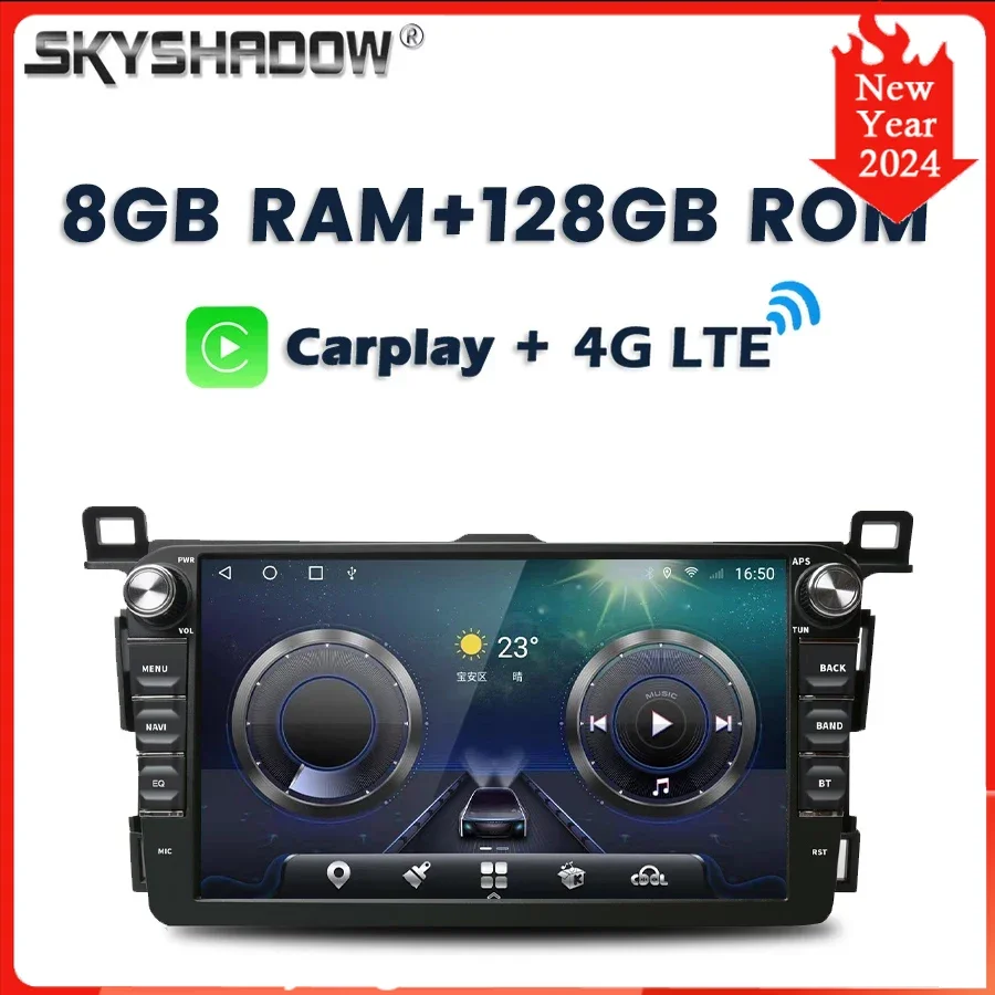 

8G+128G 8Core IPS DSP Carplay Auto Android 13.0 LTE Car DVD Player GPS Map WIFI Bluetooth RDS Radio For Toyota RAV4 2013- 2019