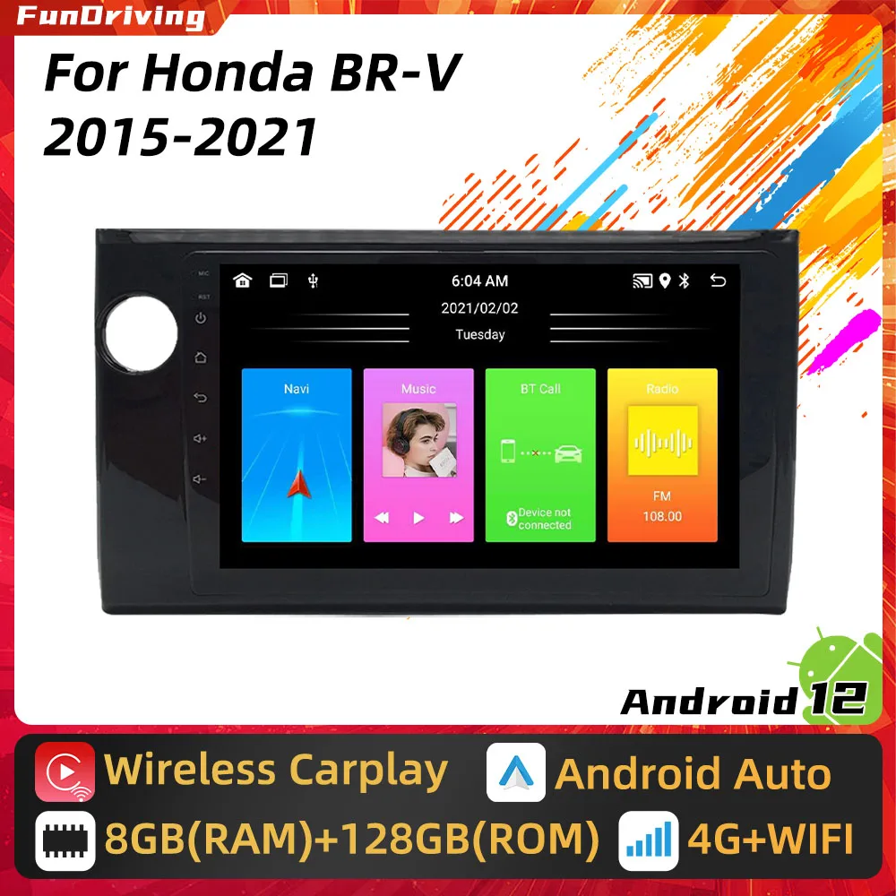 

Автомобильная стереосистема для Honda BR-V BRV 2015 - 2021 Carplay, Радио 2 Din, мультимедийный плеер, GPS, Авторадио, головное устройство Carplay, Android авто