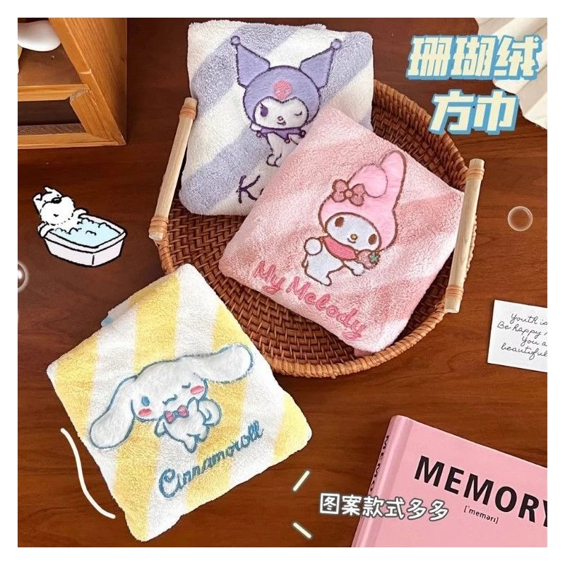 

Cinnamoroll My Melody Anime Kawaii Sanrio Baby Towel Cute Kuromi Children Absorbent Quick Drying Face Bath Towel Kids Toys Gifts