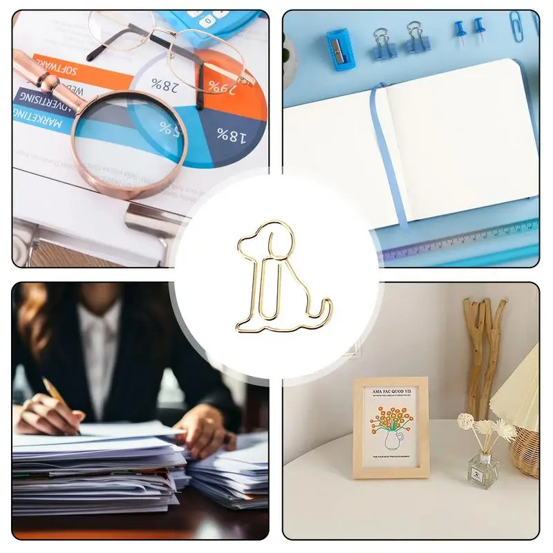 1pcs Creative Bookmark Clips Lovely Dog Shaped Paper Clips Office Supplies Metal Bookmark Cute Paper Pin Planner Accessories