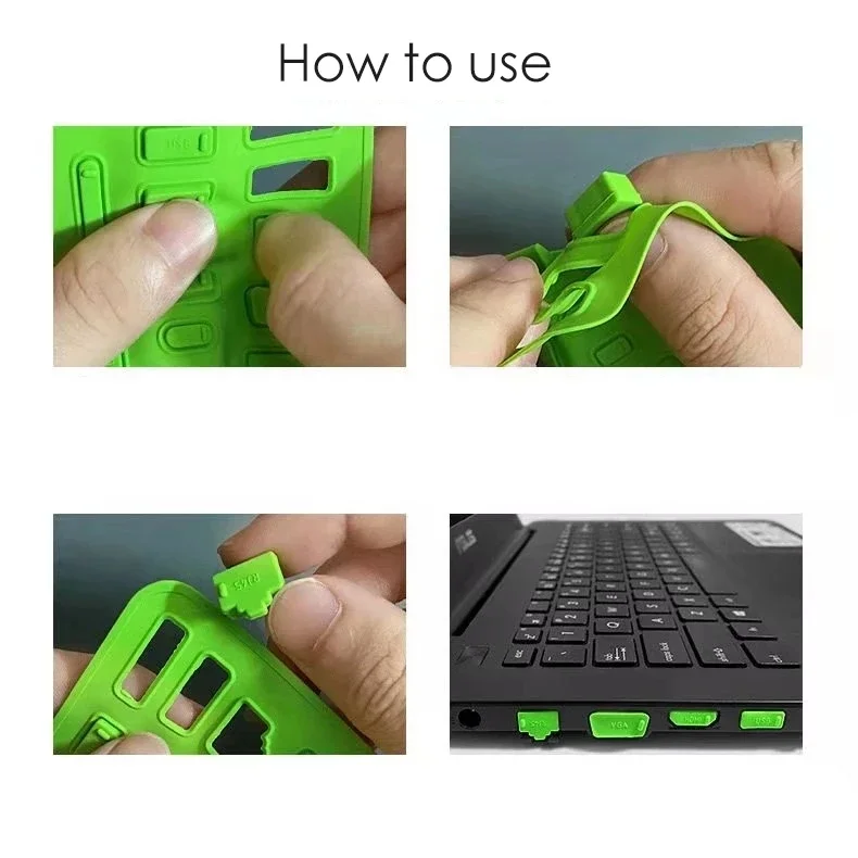 Universal Laptop Dustproof Port Covers - USB-C & HDMI Protective Caps Set